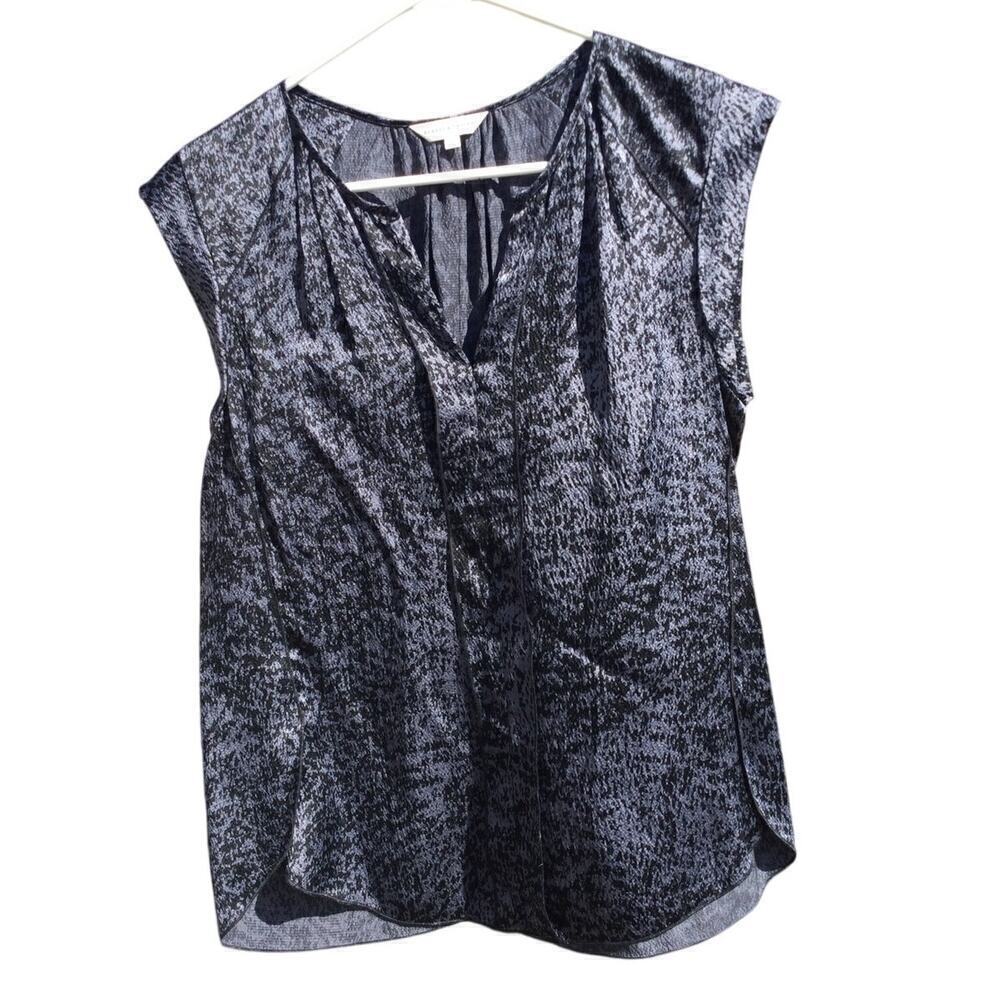Rebecca‎ Taylor silk shirt womens 4 charcoal grey sleeveless classic minimalist